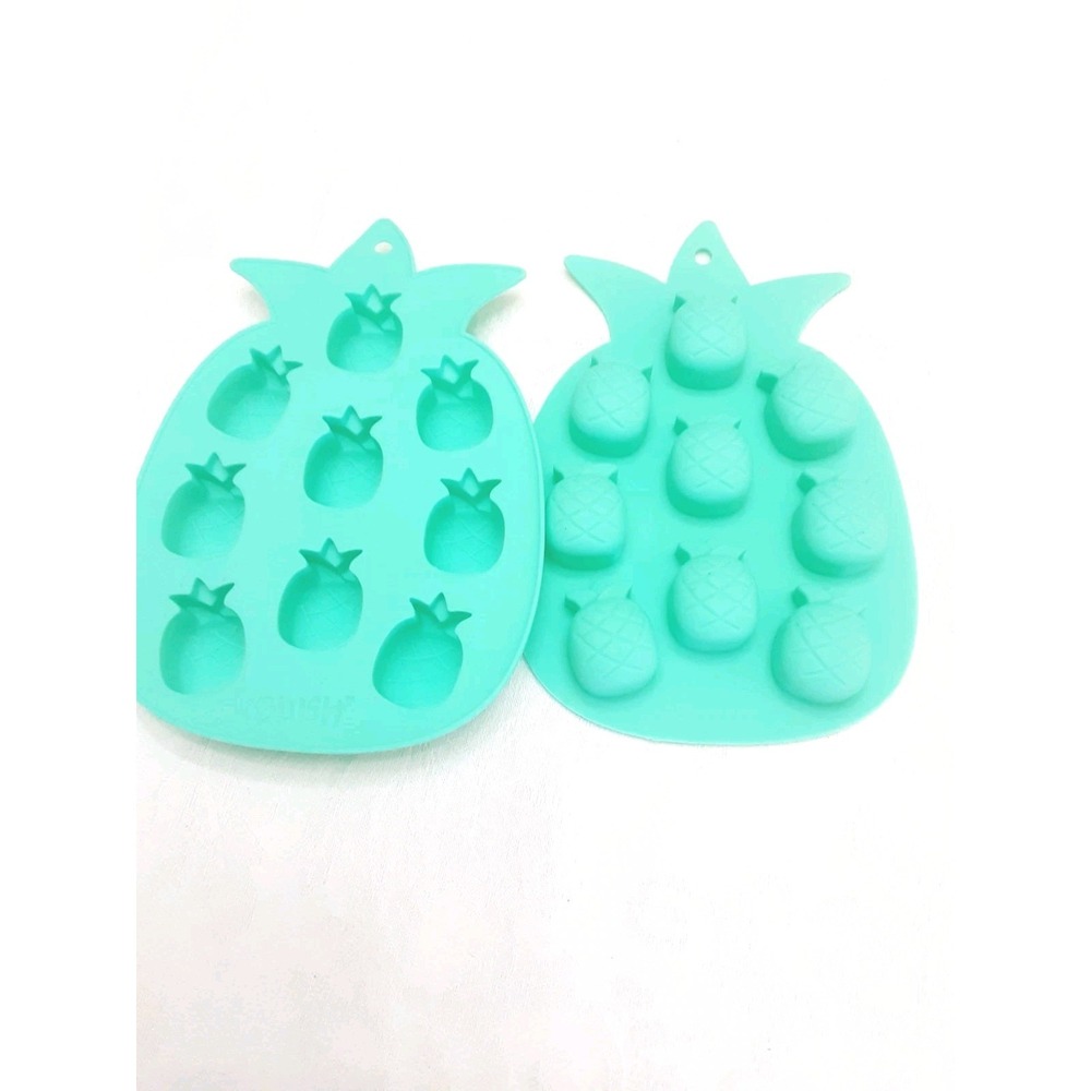 Blush Silicone Ice Molds Pineapple Shaped Ice Trays Set 2 Pliable Push Pop Out